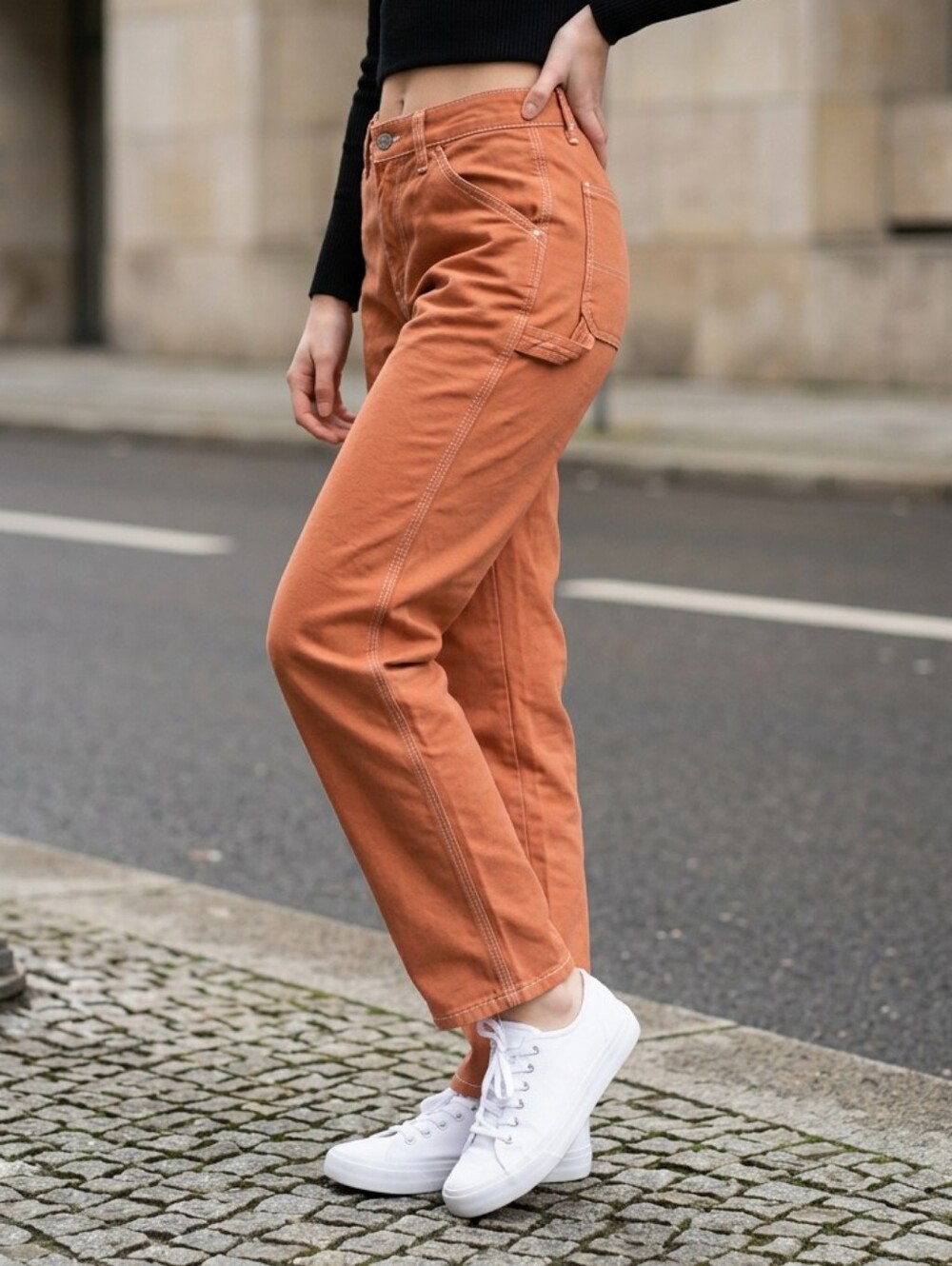 Dickies CP20 Carpenter Pants 3/26 Sunbaked Orange Contrast Stitch Y2K Workwear